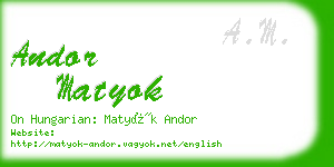 andor matyok business card